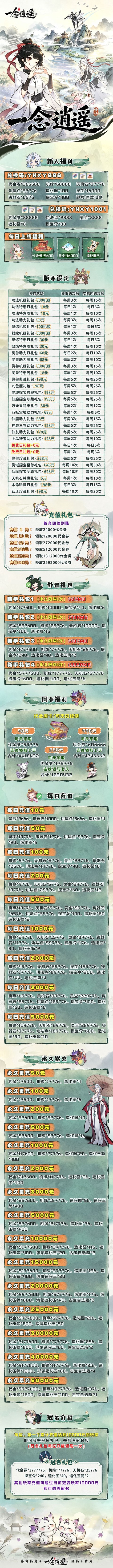 一念逍遥充值介绍